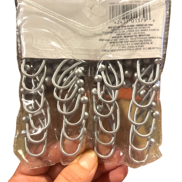 12~DOUBLE Rolling Shower Rings RUST PROOF Silver - Picture 3 of 6